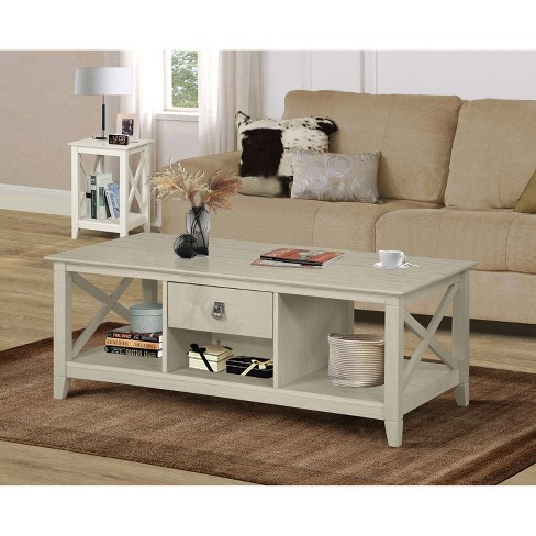 Saint Birch Honduras Coffee Table With Two Drawers, Antique White : Target