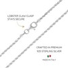 KISPER Silver Diamond Cut Rope Chain Necklace –Thin, Dainty, 925 Sterling Silver Jewelry for Women & Men with Lobster Clasp – Made in Italy - 3 of 4