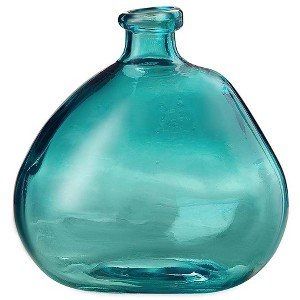 VivaTerra Askew Recycled Glass Balloon Vase, 9" - 1 of 2