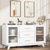 Buffet Cabinet with Storage, 60" Sideboard Cabinet with 2 Fluted Glass Doors and 3 Drawers - 3 of 4