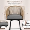 HOMEFUN Outdoor Bar Stools Set of 4,Patio Bar Stools with Armrests, All Weather Rattan Bar Chairs with Backrest,Gray - 3 of 4