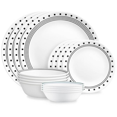 Corelle 18pc Vitrelle Embossed Bella Faenza Dinnerware Set White : Target