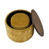 Gulches 2-Piece Round Chenille Storage Ottoman Set (Dark Yellow) - 23.62"x23.62"x16.53", MDF Desktop Panel + Drum Stool, Hidden Storage - 4 of 4
