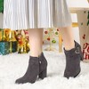 Allegra K Women's Buckle Side Zip Chunky Heels Ankle Booties - 2 of 4