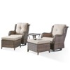 Buenhomino Outdoor Swivel Rocker Patio Chairs of 2 with Thick Cushions and Side Table, Swivel Outdoor Chairs 5PCS High Back Wicker Patio Furniture Set - 2 of 4