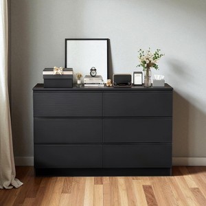 6 Drawer Dresser Storage Cabinet, Modern Wood Sideboard Buffet with Concealed Handles for Bedroom, Living Room, Entryway - 1 of 4