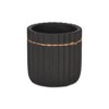 Cheungs Aurine Round Gold Trimmed Ridged Ceramic Pot - Small - Black - 2 of 4