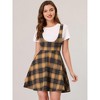Allegra K Women's Pinafore Overall Tartan Checks Braces A-line Suspender Skirt - 3 of 4