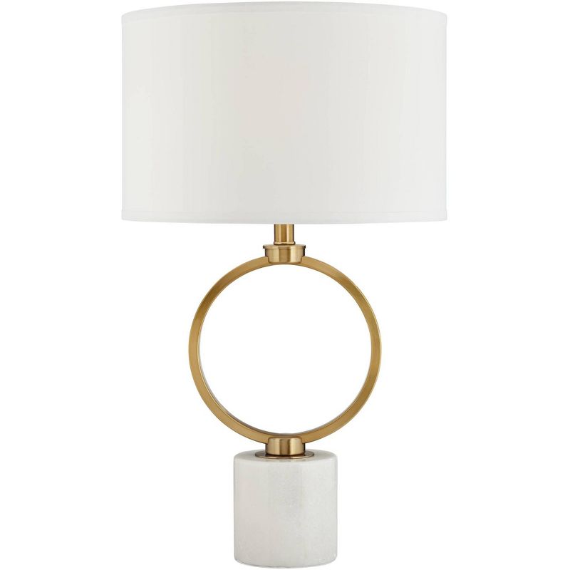 Possini Euro Design Loop 27 1/2" Tall Modern Glam Luxury Table Lamp Gold Finish Metal White Marble Single Living Room Bedroom Bedside Nightstand House, 1 of 10