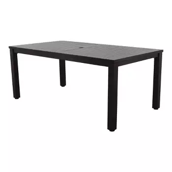 Bezighouden strand Alternatief voorstel Solana Outdoor Rectangular Aluminum Dining Table In Cosmos Gray Finish With  Wood Top - Armen Living : Target
