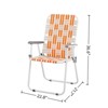 VisioGear 2PCS Outdoor Folding Beach Chair, Portable Foldable Camping Chair for Patio, Fishing, Orange & White, 22.8“*21.7"*36.6" - 3 of 4