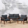 Nathan James 3pc Freya Bohemian Wood Outdoor Patio Conversation Set Dark Gray - 3 of 4