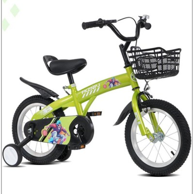 INFURNIC Bicycles 18 Inch Kids Bike with Training Wheels and Adjustable Saddle for Boys and Girls, Green, 46.4"*20.3"*30.8"