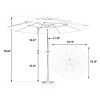 10FT Outdoor Aluminium 3 Tier Polyester Auto Tilt Umbrella,Patio Umbrella With 8 Steel Ribs,Pool Deck Umbrella,Base Not Included-Coolbibila - 4 of 4