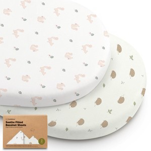 KeaBabies Organic Bassinet Sheet for Baby Girls, Boys, 2-Pack Soothe Bassinet Fitted Sheets, Bedside Bassinet Mattress Sheet - 1 of 4