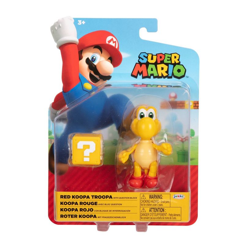 Nintendo Super Mario Red Koopa Troopa with Question Block Action Figure, 3 of 8
