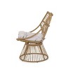 2pk Caryl Outdoor Wicker High Back Beach Lounge Chairs with Cushions Light Brown/Beige - Christopher Knight Home: Rattan & Metal Frame - 4 of 4