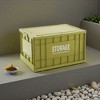 Syemin Deck Boxes 90L Storage Bins with Lids, Totes for Storage Stackable Collapsible Storage Bin Waterproof Storage Box, Green, 24.02"*16.73"*13.78" - 4 of 4