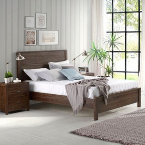 NicBex Modern Wood Twin Size Platform Bed Frame with Headboard,Under Bed Storage,Box Spring Needed,Easy Assembly,Espresso/Walnut/White/Gray - 1 of 4