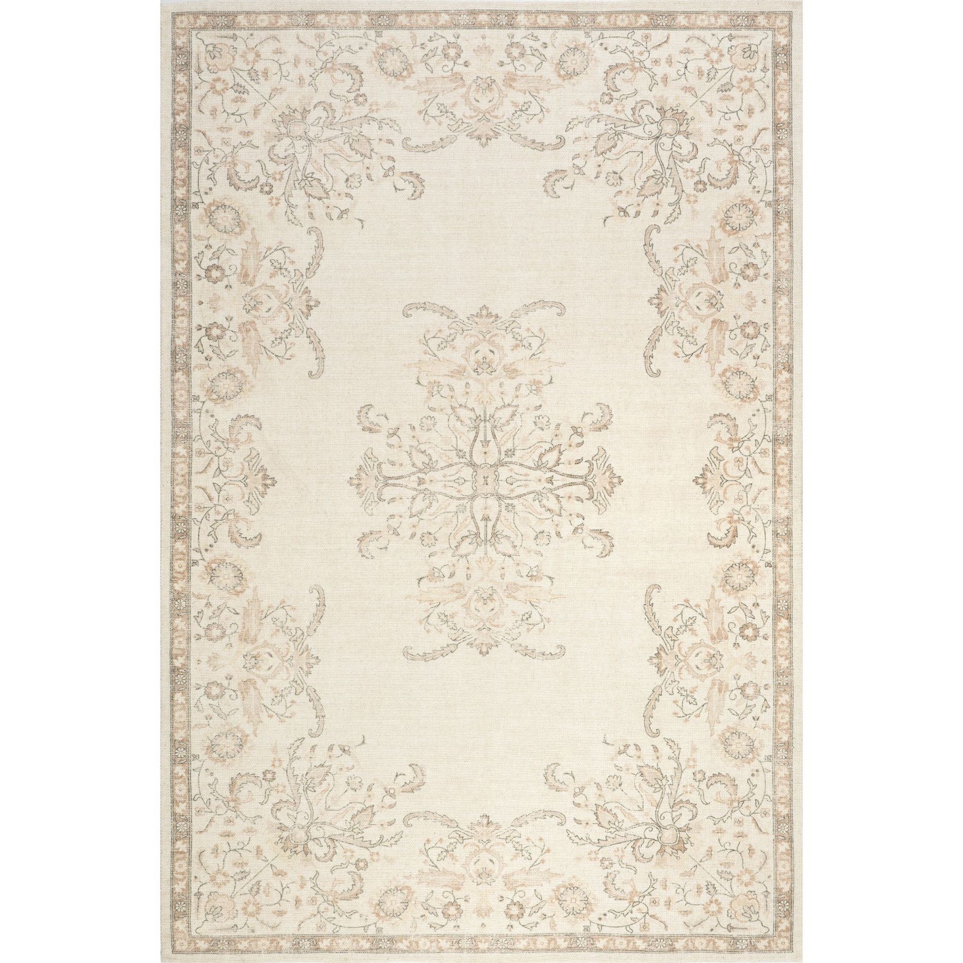 Nuloom Princesa Medallion Wool and Cotton Area Rug, 4' x 6', Beige