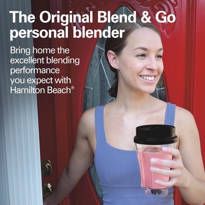 Black 14oz Single-Serve Blender with Travel Lid