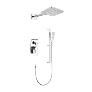 Shower System with Shower Head, Hand Shower, Slide Bar,, Shower Arm, Hose, Valve Trim, and Lever Handles - 1 of 1