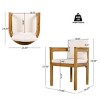 7-PCS Wood Outdoor Patio Dining Sets with Dining Table & 6 Armchairs with Backrest,Outdoor Dining Furniture for Backyard or Porch-Maison Boucle - 4 of 4
