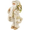 Northlight 18" Ivory and Gold Santa Claus with Gift Bag Christmas Figure - 4 of 4