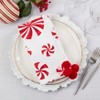 Saro Lifestyle Peppermints Napkin (Set of 4), 20", Red/White - 4 of 4