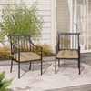 Aoodor 19x19x5 Inch Tufted Outdoor Chair Cushions, Water and Fade Resistant Polyester Dining Chair Pads with Ties for Patio Furniture, Set of 2 - 2 of 4