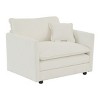 Comfy Oversized Single Sofa Chair, Deep Seat Chenille Armchair, Upholstered Accent Chair with Toss Pillow for Living Room or Bedroom - Koiai - 3 of 4
