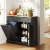 Aghana Digitals Black Farmhouse 10 Gallon Tilt-Out Trash Cabinet with 2 Drawers, 3-Tier Spice Rack - 2 of 4