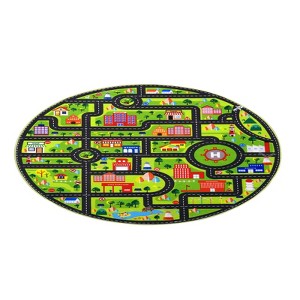 Road Rug for Kids Play Mat, City Traffic Road Map Area Rug, Soft Non Slip Fun Carpet for Kids Toddler Bedroom Playroom Classroom Educational Rug - 1 of 4