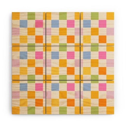 Iveta Abolina Eclectic Checker Check Cream Wood Wall Mural - Society6 - image 1 of 2