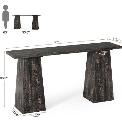 Tribesigns Console Table Wood Entryway Table for Living Room, 63 inch Narrow Sofa Table for Entrance