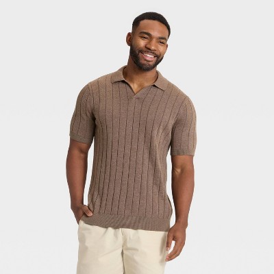 Men's Textured Johnny Collared Pullover Sweater - Goodfellow & Co™