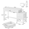 Resenkos Computer Desk, Office Desk, Study Desk,5-Drawer Computer Desk, Study Writing Table with Reversible Drawer Cabinet,White - 2 of 4