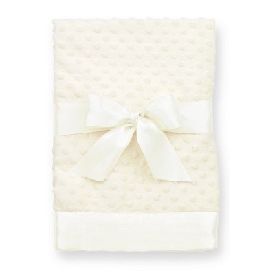 Bearington Baby Creamy White Dottie Snuggle Blanket, 28.5" x 28.5"