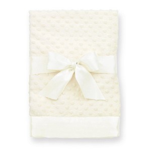 Bearington Baby Creamy White Dottie Snuggle Blanket, 28.5" x 28.5" - 1 of 4