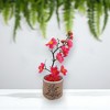 Unique Bargains Artificial Plants Golden Plum Blossom in Cloth Pot Plastic 4.72"x4.72"x11.42" 1 Pcs - 2 of 4