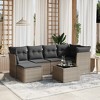 vidaXL 7 Piece Patio Sofa Set with Cushions Gray Poly Rattan - without storage - 2 of 4