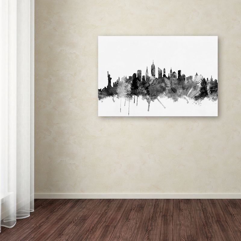 Trademark Fine Art -Michael Tompsett 'New York City Skyline B&W' Canvas Art, 3 of 4