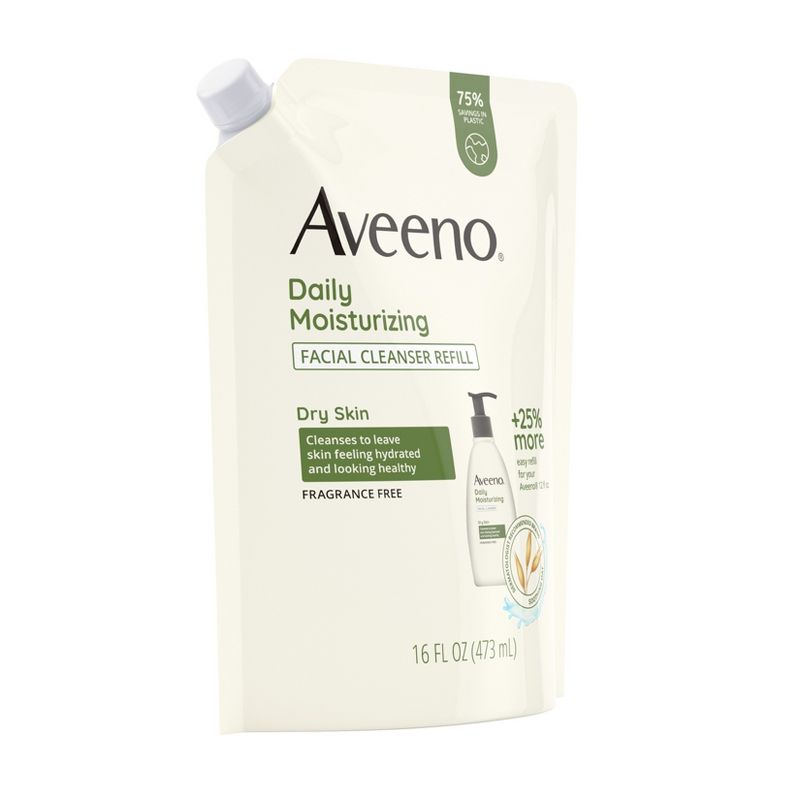 Aveeno Daily Moisturizing Face Cleanser with Soothing Oat - Fragrance Free - Refill Pouch - 12 fl oz, 6 of 10