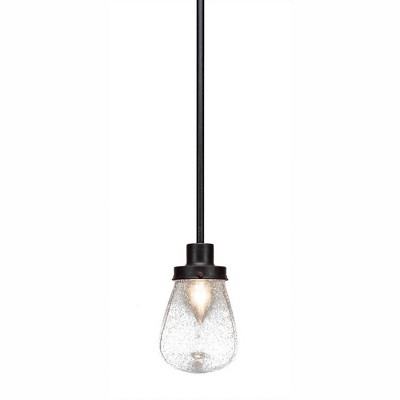Toltec Lighting Meridian 1 - Light Pendant in  Dark Granite with 5" Clear Bubble Shade
