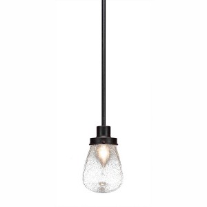 Toltec Lighting Meridian 1 - Light Pendant in  Dark Granite with 5" Clear Bubble Shade - 1 of 1