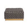 Noah Velvet Fabric Upholstered Square Cocktail Ottoman Gray/Gold - Baxton Studio - image 2 of 4