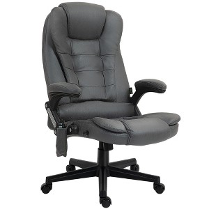 6 Point Vibrating Massage Office Chair with Heat, Microfiber Massage Desk Chair with Reclining Backrest - 1 of 4