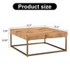 31.5" Coffee Table, Rectangular Retro Dining Table With Metal Legs And MDF Desktop Mid Century Side End Table, Wood - 4 of 4