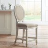 55 Downing Street Aiden Wood Bar Stool Cream 23 1/2" High Farmhouse Rustic Almond Linen Cushion with Backrest Footrest for Kitchen Counter Island Shed - 2 of 4