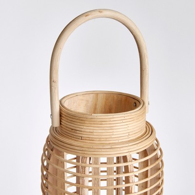 Large Natural Rattan Coastal Lantern